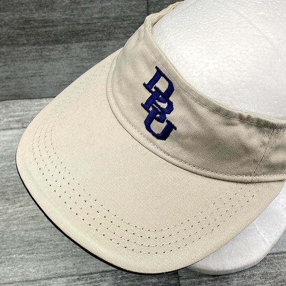 Big Play All American Made DBU Golf Visor Adjustable Back Hook and Loop Tan - Picture 3 of 9